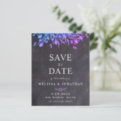 Eukalyptus Slate QR Code Wedding Save the Date Inv (Stehend Vorderseite)