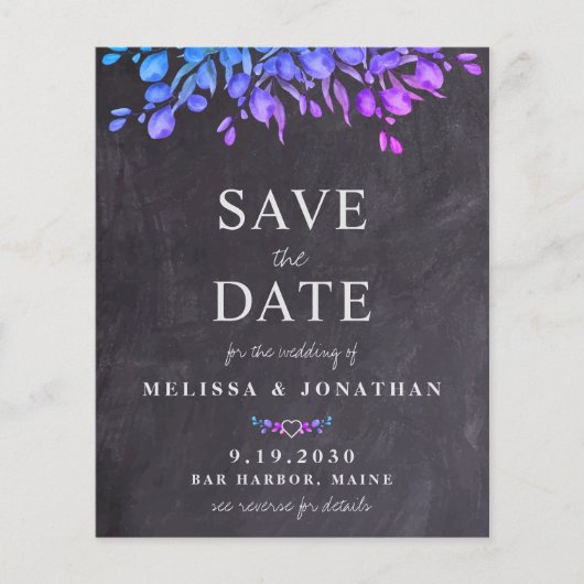 Eukalyptus Slate QR Code Wedding Save the Date Inv (Vorderseite)