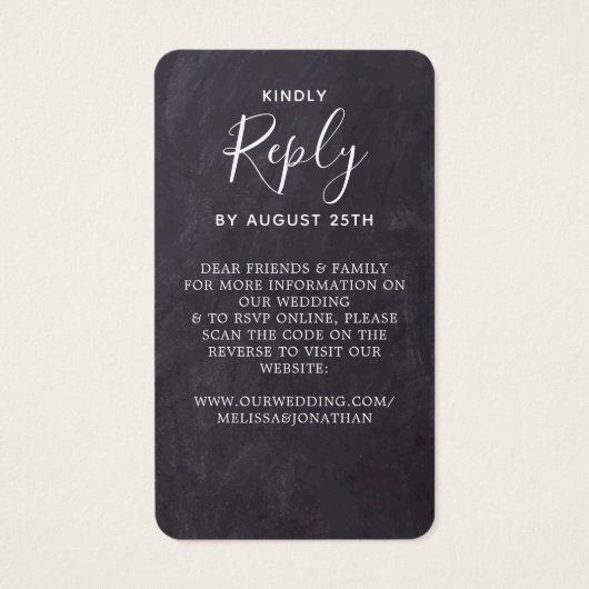 Eukalyptus Slate Wedding Website QR Code UAWG (Rückseite)