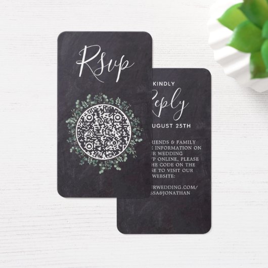 Eukalyptus Slate Wedding Website QR Code UAWG (Schreibtisch)