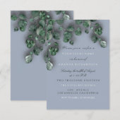 Eukalyptus Smoky Blauer Grünwald Rustikal Einladung (Vorne/Hinten)