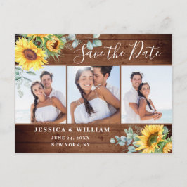 Eukalyptus Sonnenblume 3 FOTO Hochzeit Sichern Dat Ankündigungspostkarte