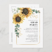 Eukalyptus-Sonnenblume Abschluss 2025 Party Einladungspostkarte (Vorne/Hinten)