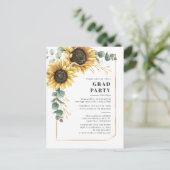 Eukalyptus-Sonnenblume Abschluss 2025 Party Einladungspostkarte (Stehend Vorderseite)