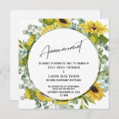 Eukalyptus-Sonnenblume Einladung (Vorne/Hinten)