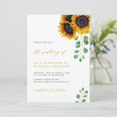 Eukalyptus-Sonnenblume Elegante Hochzeit Einladung