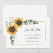Eukalyptus Sonnenblume Floral Geometrisch Save The Date (Vorne/Hinten)