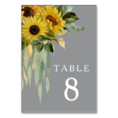 Eukalyptus-Sonnenblume Grau Hochzeit im Herbst Tischnummer (Vorderseite)