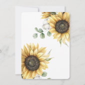 Eukalyptus-Sonnenblume Grüne Botanische Hochzeit Einladung (Rückseite)