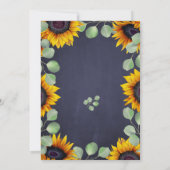Eukalyptus-Sonnenblume Grüne Rustikale Hochzeit Einladung (Rückseite)