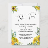 Eukalyptus Sonnenblume - Hochzeit vertagt zwei Einladung (Vorderseite)