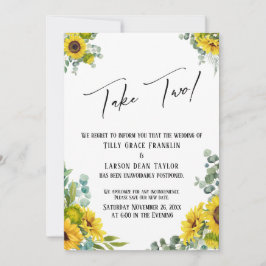 Eukalyptus Sonnenblume - Hochzeit vertagt zwei Einladung