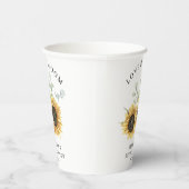 Eukalyptus-Sonnenblume-Liebe im Brautparty Bloom Pappbecher (Rechts)