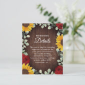 Eukalyptus-Sonnenblume Rote Rose Holz Hochzeitdeta