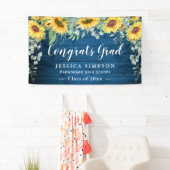 Eukalyptus-Sonnenblume Rustikaler Abschluss Gradua Banner (Insitu)