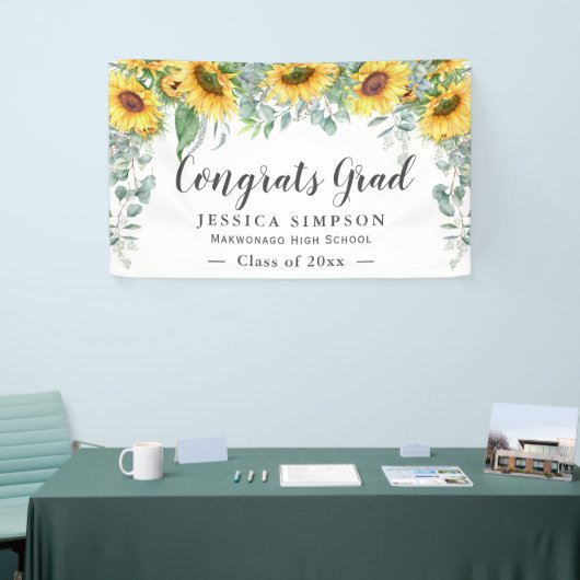 Eukalyptus-Sonnenblume Rustikaler Abschluss Gradua Banner (Messeveranstaltung)