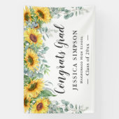 Eukalyptus-Sonnenblume Rustikaler Abschluss Gradua Banner (Vertikal)