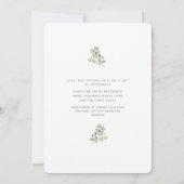 Eukalyptus Sonnenblume Toskanisches Brautparty abg Einladung (Rückseite)