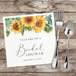 Eukalyptus-Sonnenblume Wasserfarbiges Brautparty Serviette<br><div class="desc">Rustikale Brautparty-Servietten mit Aquarellen aus Sonnenblumenblumen und Eukalyptusgrün,  eine stilvolle Kalligraphie-Schrift und elegante Serifentypografie.</div>