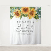 Eukalyptus-Sonnenblume Wasserfarbiges Brautparty Wandteppich (Vorderseite)