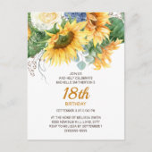 Eukalyptus-Sonnenblumen 18. Geburtstag Postkarte (Vorderseite)