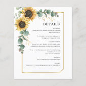 Eukalyptus-Sonnenblumen - alles in einer Hochzeits (Rückseite)