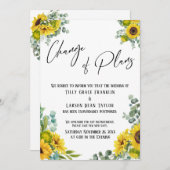 Eukalyptus Sonnenblumen Änderung der Pläne Hochzei Einladung (Vorne/Hinten)