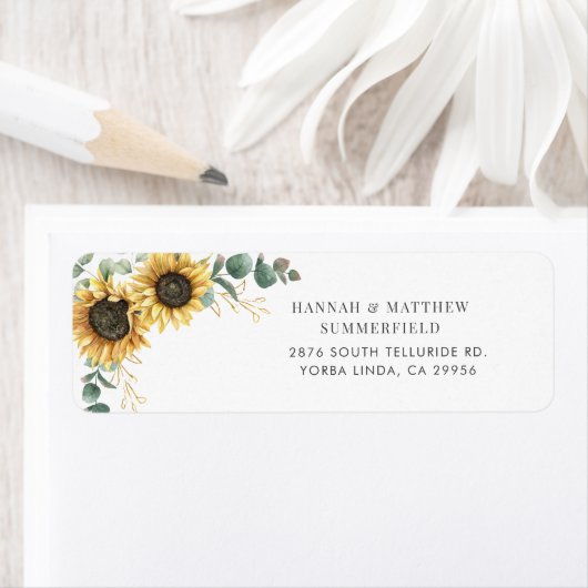 Eukalyptus-Sonnenblumen Blätter Rücksendeadresse (Insitu)