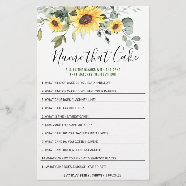 Eukalyptus-Sonnenblumen Doppelseitiges Bridal-Spie (Vorderseite)