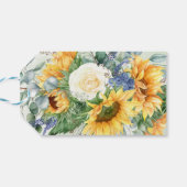 Eukalyptus-Sonnenblumen-Geburtstagsparty Geschenkanhänger (Rückseite Horizontal)