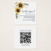 Eukalyptus-Sonnenblumen-Hochzeits-QR-Code-RSVP-Kar (Vorne & Hinten)