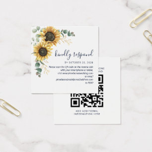 Eukalyptus-Sonnenblumen-Hochzeits-QR-Code-RSVP-Kar