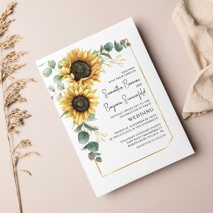 Eukalyptus-Sonnenblumen-Hochzeitseinladung zum kle Flyer