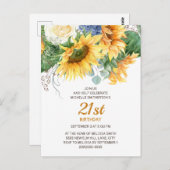 Eukalyptus-Sonnenblumen, kundenspezifisch am 21. G Postkarte (Vorne/Hinten)