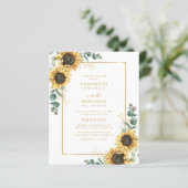 Eukalyptus Sonnenblumenblume Einladung (Stehend Vorderseite)