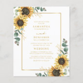Eukalyptus Sonnenblumenblume Einladung (Vorderseite)