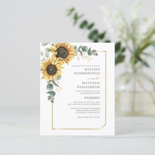 Eukalyptus-Sonnenblumenhochzeit (Stehend Vorderseite)