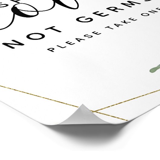 Eukalyptus Spread-Liebe Nicht Germs Hand Sanitizer Poster (Ecke)