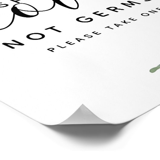 Eukalyptus Spread-Liebe nicht Germs Hand Sanitizer Poster (Ecke)