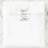 Eukalyptus Spread-Liebe Nicht Germs Hand Sanitizer Quadratischer Aufkleber (Tasche)