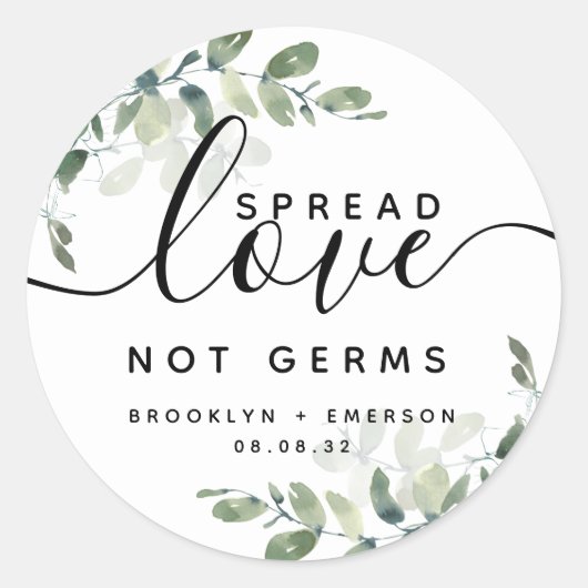 Eukalyptus Spread-Liebe Nicht Germs Hand Sanitizer Runder Aufkleber (Vorderseite)