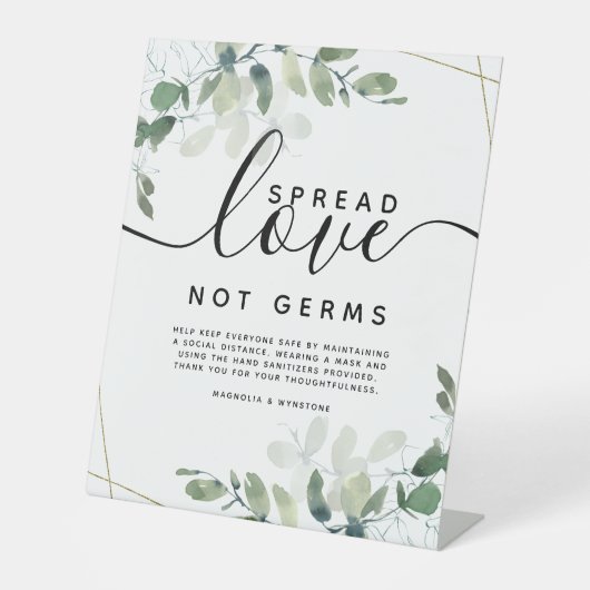 Eukalyptus Spread-Liebe Nicht Germs Wedding Pedest Sockelschild (Vorderseite)
