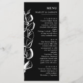 Eukalyptus Sprig Sleek Black Wedding Menükarte (Vorderseite)