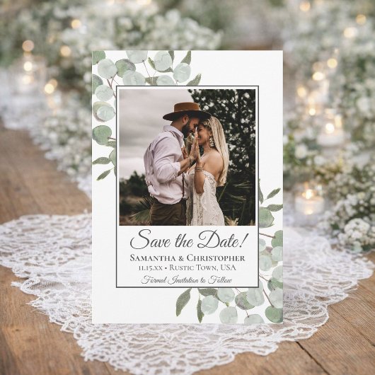 Eukalyptus Square Foto Wedding Save The Date