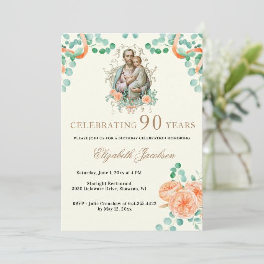 Eukalyptus St. Joseph Einladung (Stehend Vorderseite)