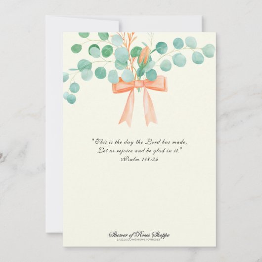 Eukalyptus St. Joseph Einladung (Rückseite)