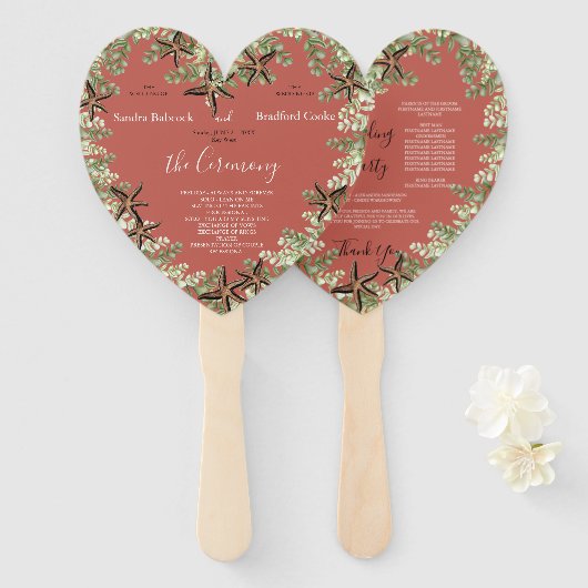 Eukalyptus Starfish Herbst Herbst Terrakotta Fächer (Vorne und Hinten)