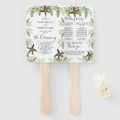 Eukalyptus Starfish Hochzeitsprogramm Fächer (Vorne und Hinten)