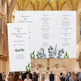 Eukalyptus Stems Folded Wedding Program