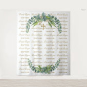 Eukalyptus Step & Repeat Gold Taufen Prop Wandteppich (Vorderseite)